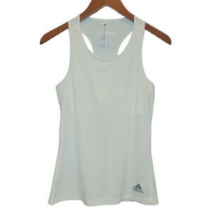 Adidas White Climachill Racerback Tank with Built in Bra S 8-10